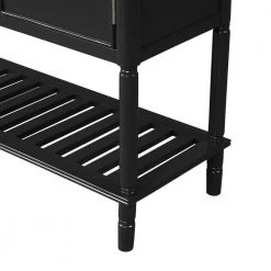 45 in. Black Modern Rectangle Wood Console Table for Living Room with 3-Drawers, 2-Cabinets and 1-Shelf by Huluwat -Southern Enterprises Sales black huluwat console tables dj tc wf280256aab fa 1000