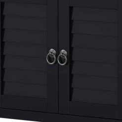 45 in. Black Modern Rectangle Solid Wood Console Table for Living Room with 6-Drawers, 1-Cabinets and 1-Shelf by Huluwat -Southern Enterprises Sales black huluwat console tables dj tc wf280260aab 44 1000