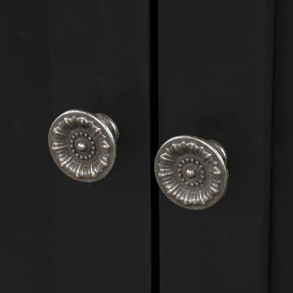 43 in. Black Modern Rectangle Solid Wood Console Table for Living Room with 4-Drawers, 1-Cabinet and 1-Shelf by Huluwat 8 43 in. Black Modern Rectangle Solid Wood Console Table for Living Room with 4-Drawers, 1-Cabinet and 1-Shelf by Huluwat - Image 6