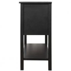 43 in. Black Modern Rectangle Solid Wood Console Table for Living Room with 4-Drawers, 1-Cabinet and 1-Shelf by Huluwat 18 43 in. Black Modern Rectangle Solid Wood Console Table for Living Room with 4-Drawers, 1-Cabinet and 1-Shelf by Huluwat -Southern Enterprises Sales black huluwat console tables dj tc wf286836aab 76 1000