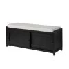 Black Homes Collection Wood Storage Bench with 2-Cabinets (19.3 in. H x 46.8 in. W x 15.3 in. D) by Huluwat -Southern Enterprises Sales black huluwat dining benches dj tc wf195954aab 64 1000