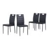 Black Leather Painted Metal Leg Modern Dining Chair with Cushion and High Back (Set of 4) by Huluwat -Southern Enterprises Sales black huluwat dining chairs dj w29933662 64 1000