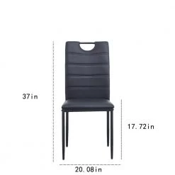 Black Leather Painted Metal Leg Modern Dining Chair with Cushion and High Back (Set of 4) by Huluwat -Southern Enterprises Sales black huluwat dining chairs dj w29933662 c3 1000