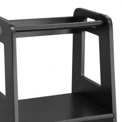 Black MDF Child Step Stool with Adjustable Standing Platform(Set of 1) by Huluwat -Southern Enterprises Sales black huluwat kids chairs xyfx tc sg5081bk 1f 1000