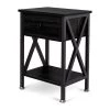 Drawer Black Nightstand with Open Storage Shelves for Bedroom Living Room by Huluwat -Southern Enterprises Sales black huluwat nightstands djyc g w138561894 64 1000