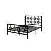 Black Metal Bed Frame Full Size Platform No Box Spring Needed with Square design Headboard and Footboard by Huluwat