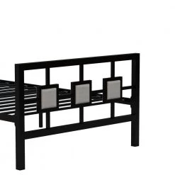 Black Metal Bed Frame Twin Size Platform No Box Spring Needed with Square design Headboard and Footboard by Huluwat 15 Black Metal Bed Frame Twin Size Platform No Box Spring Needed with Square design Headboard and Footboard by Huluwat -Southern Enterprises Sales black huluwat platform beds dj tc w21428121 44 1000
