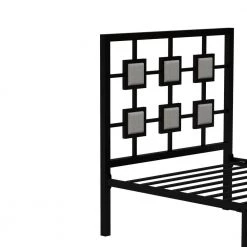 Black Metal Bed Frame Twin Size Platform No Box Spring Needed with Square design Headboard and Footboard by Huluwat 13 Black Metal Bed Frame Twin Size Platform No Box Spring Needed with Square design Headboard and Footboard by Huluwat -Southern Enterprises Sales black huluwat platform beds dj tc w21428121 4f 1000