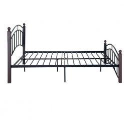 Black Full Size Metal Bed Frame with Headboard and Footboard by Huluwat -Southern Enterprises Sales black huluwat platform beds dj tc w31136097 44 1000