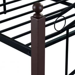 Black Full Size Metal Bed Frame with Headboard and Footboard by Huluwat -Southern Enterprises Sales black huluwat platform beds dj tc w31136097 4f 1000