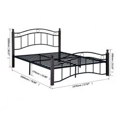 Black Full Size Metal Bed Frame with Headboard and Footboard by Huluwat -Southern Enterprises Sales black huluwat platform beds dj tc w31136097 c3 1000