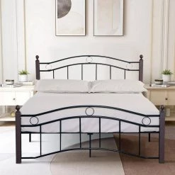 Black Queen Size Metal Bed Frame with Headboard and Footboard by Huluwat 15 Black Queen Size Metal Bed Frame with Headboard and Footboard by Huluwat -Southern Enterprises Sales black huluwat platform beds dj tc w31136099 31 1000