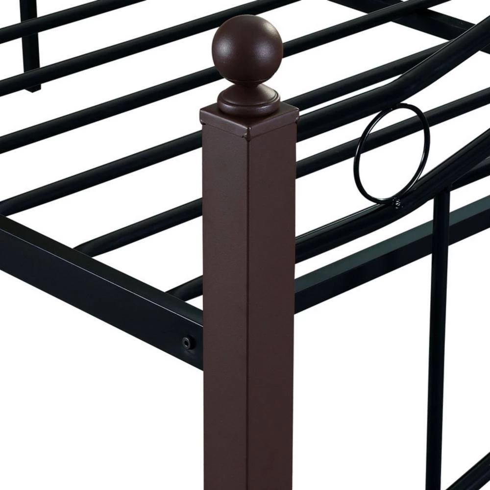 Black Queen Size Metal Bed Frame with Headboard and Footboard by Huluwat 6 Black Queen Size Metal Bed Frame with Headboard and Footboard by Huluwat - Image 4