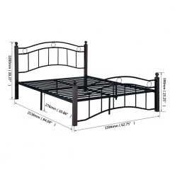 Black Queen Size Metal Bed Frame with Headboard and Footboard by Huluwat 11 Black Queen Size Metal Bed Frame with Headboard and Footboard by Huluwat -Southern Enterprises Sales black huluwat platform beds dj tc w31136099 c3 1000