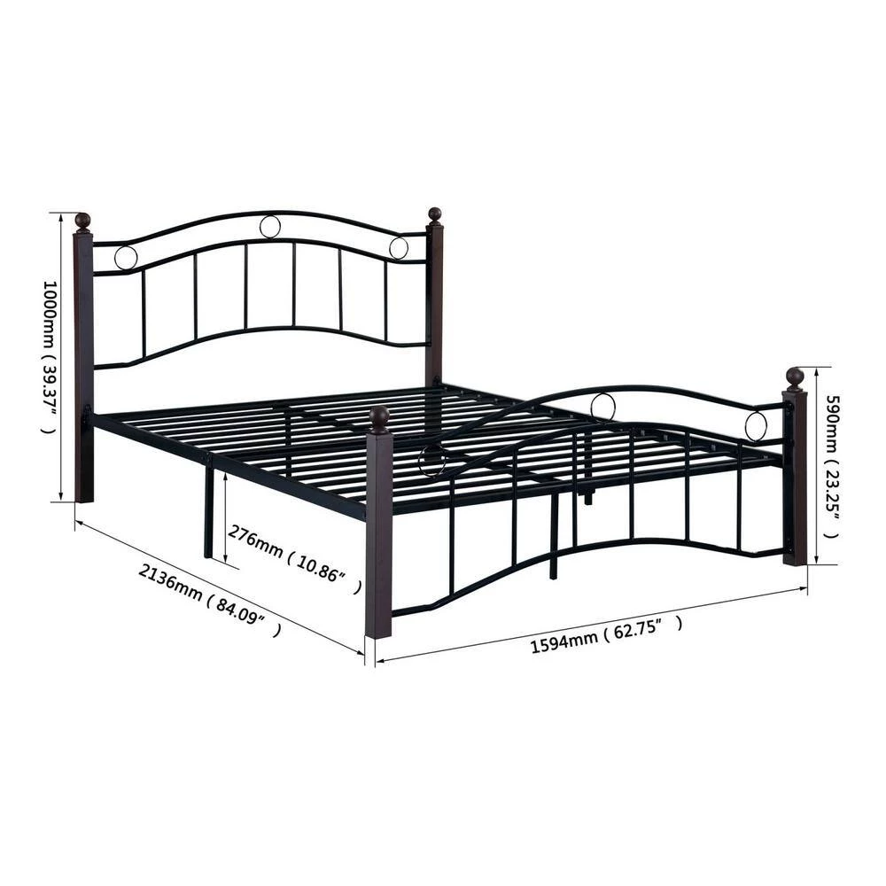 Black Queen Size Metal Bed Frame with Headboard and Footboard by Huluwat 5 Black Queen Size Metal Bed Frame with Headboard and Footboard by Huluwat - Image 3