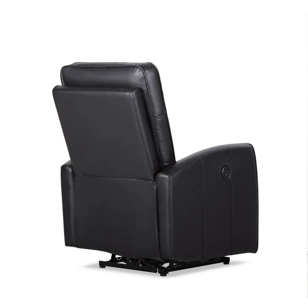 Black Leather Recliner with Power USB(Set of 1) by Huluwat 10 Black Leather Recliner with Power USB(Set of 1) by Huluwat - Image 8