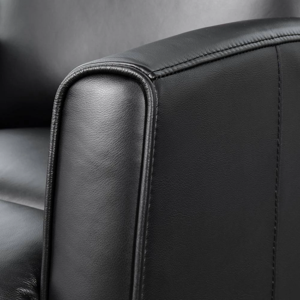 Black Leather Recliner with Power USB(Set of 1) by Huluwat 9 Black Leather Recliner with Power USB(Set of 1) by Huluwat - Image 7