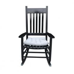 Black Populus Wood Porch Rocker Chair by Huluwat