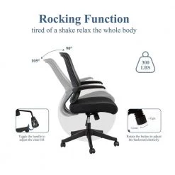Black Nylon Mesh Office Chair with Flip-up Armrests by Huluwat 16 Black Nylon Mesh Office Chair with Flip-up Armrests by Huluwat -Southern Enterprises Sales black huluwat task chairs jdd g h08 3001mb 44 1000