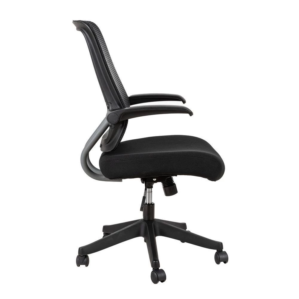Black Nylon Mesh Office Chair with Flip-up Armrests by Huluwat 4 Black Nylon Mesh Office Chair with Flip-up Armrests by Huluwat - Image 2