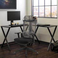 Black Nylon Mesh Back Height Adjustable Office Chair with Headrest and 2D Armrests by Huluwat 19 Black Nylon Mesh Back Height Adjustable Office Chair with Headrest and 2D Armrests by Huluwat -Southern Enterprises Sales black huluwat task chairs jdd g h08 3007hb 31 1000