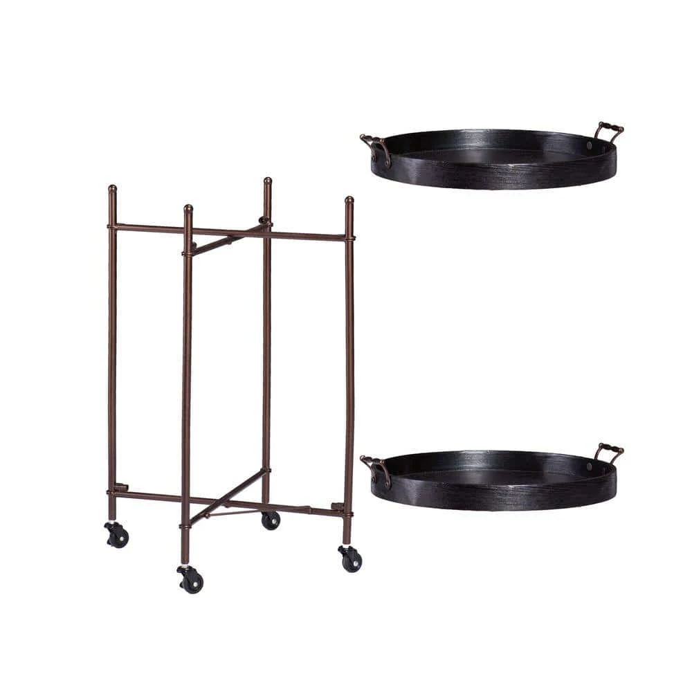 Linwood Black and Aged Bronze Serving Cart by Southern Enterprises 6 Linwood Black and Aged Bronze Serving Cart by Southern Enterprises - Image 4