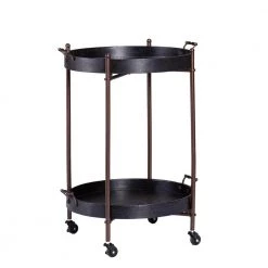 Linwood Black and Aged Bronze Serving Cart by Southern Enterprises