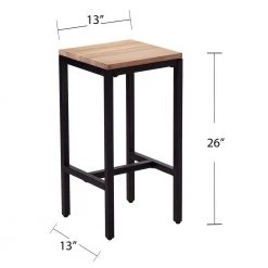 Brella 26 in. Black Iron Backless Bar Stool with Wood Seat (Set of 2) by Southern Enterprises 12 Brella 26 in. Black Iron Backless Bar Stool with Wood Seat (Set of 2) by Southern Enterprises -Southern Enterprises Sales black southern enterprises bar stools hd447032 1f 1000