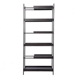 Drysdale 72 in. Wood Black 6-Shelf Etagere Bookcase with Sliding Shelves by Southern Enterprises -Southern Enterprises Sales black southern enterprises bookcases bookshelves hd391250 c3 1000