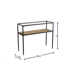 Bladeston 39.5 in Black Standard Rectangle Glass Console Table by Southern Enterprises -Southern Enterprises Sales black southern enterprises console tables hd387680 40 1000