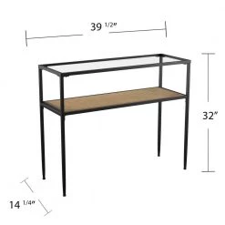 Bladeston 39.5 in Black Standard Rectangle Glass Console Table by Southern Enterprises -Southern Enterprises Sales black southern enterprises console tables hd387680 c3 1000