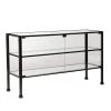 Paxton 51 in. Black/Clear Rectangle Glass Console Table with Storage by Southern Enterprises -Southern Enterprises Sales black southern enterprises console tables hd888446 64 1000