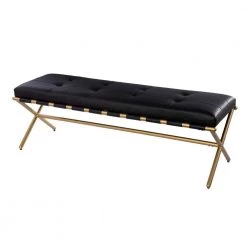 Chrystie Black Bench (17.75 in. H x 54 in. W x 17.5 in. D) by Southern Enterprises
