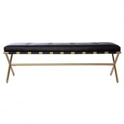 Chrystie Black Bench (17.75 in. H x 54 in. W x 17.5 in. D) by Southern Enterprises -Southern Enterprises Sales black southern enterprises dining benches hd391854 c3 1000