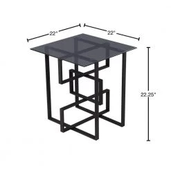 Cortland 22 in. Black Square Glass End Table by Southern Enterprises -Southern Enterprises Sales black southern enterprises end side tables hd391953 40 1000