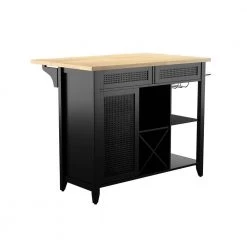 Boscobel Black Kitchen Island with Drop Leaf by Southern Enterprises