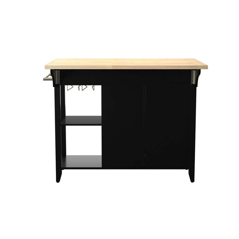 Boscobel Black Kitchen Island with Drop Leaf by Southern Enterprises 5 Boscobel Black Kitchen Island with Drop Leaf by Southern Enterprises - Image 3