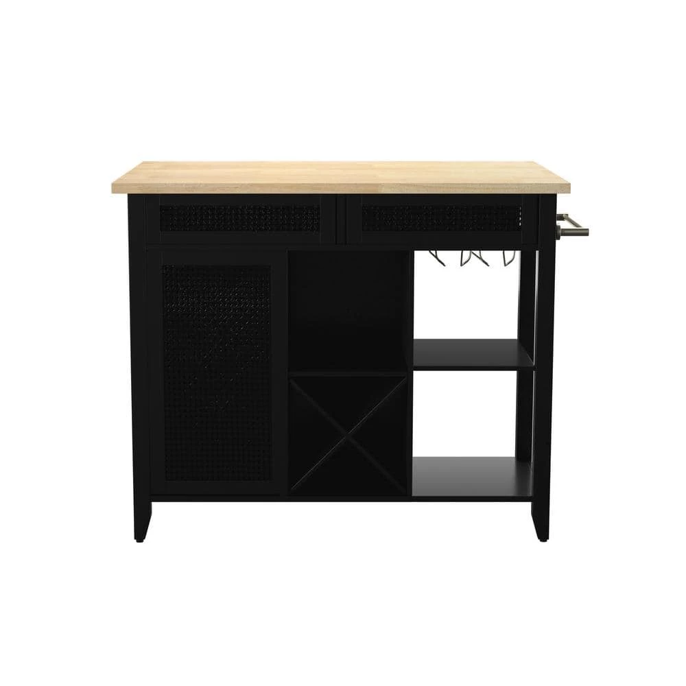 Boscobel Black Kitchen Island with Drop Leaf by Southern Enterprises 7 Boscobel Black Kitchen Island with Drop Leaf by Southern Enterprises - Image 5