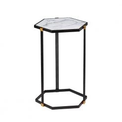Kimmel 14.5 in. Black Hexagon MDF End Table 2-Pieces by Southern Enterprises -Southern Enterprises Sales black southern enterprises nesting tables hd391632 4f 1000
