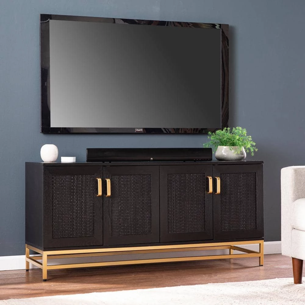 Rochester 55 in. Wood Black TV Stand Fits TV's up to 53 in. by Southern Enterprises 7 Rochester 55 in. Wood Black TV Stand Fits TV's up to 53 in. by Southern Enterprises - Image 5