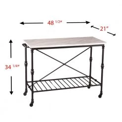 Black Serving Cart With Faux Marble Top by Southern Enterprises -Southern Enterprises Sales black w faux marble top southern enterprises bar carts hd888965 1f 1000