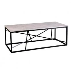 Salla 50 in. Black/White Large Rectangle Stone Coffee Table by Southern Enterprises -Southern Enterprises Sales black w white simulated marble finish southern enterprises coffee tables hd598642 1f 1000