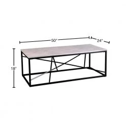 Salla 50 in. Black/White Large Rectangle Stone Coffee Table by Southern Enterprises -Southern Enterprises Sales black w white simulated marble finish southern enterprises coffee tables hd598642 40 1000