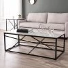 Salla 50 in. Black/White Large Rectangle Stone Coffee Table by Southern Enterprises 2 Salla 50 in. Black/White Large Rectangle Stone Coffee Table by Southern Enterprises -Southern Enterprises Sales black w white simulated marble finish southern enterprises coffee tables hd598642 64 1000