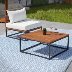 Taradale 32 in Natural Black Square Acacia Coffee Table with 2-Pieces by Southern Enterprises -Southern Enterprises Sales black white southern enterprises coffee tables hd387635 31 1000