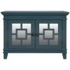 Blue Accent Storage Wooden Cabinet with Decorative Mirror Door by Huluwat -Southern Enterprises Sales blue huluwat accent cabinets dj tc wf284088aav 64 1000
