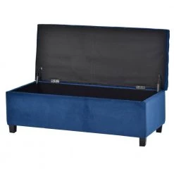 Blue Upholstered Flip Top Storage Bench with Tufted Top (16.1 in. H x 46.5 in. W x 20.1 in. D) by Huluwat -Southern Enterprises Sales blue huluwat bedroom benches dj tc wf280924aav 44 1000
