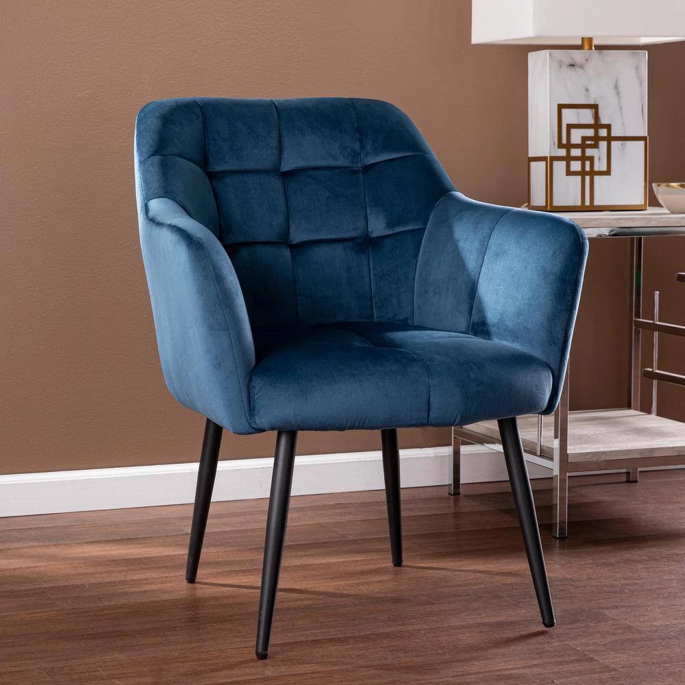 Taymount Blue Fabric Armchair by Southern Enterprises 6 Taymount Blue Fabric Armchair by Southern Enterprises - Image 4