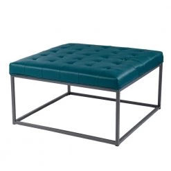 Chatham 34.75 in. Blue Square Faux Leather Coffee Table by Southern Enterprises
