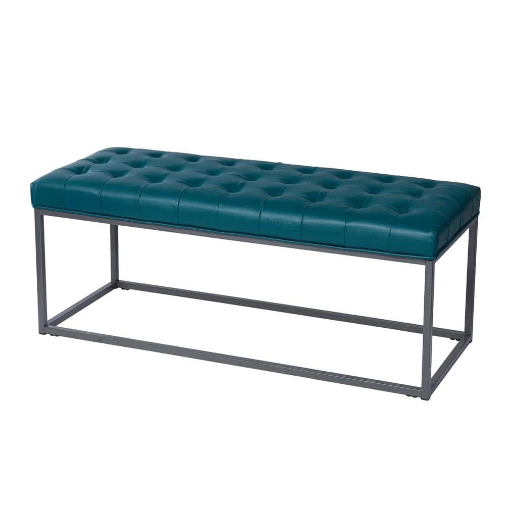 Chatham Blue Bench (19 in. H x 47.25 in. W x 18.75 in. D) by Southern Enterprises 3 Chatham Blue Bench (19 in. H x 47.25 in. W x 18.75 in. D) by Southern Enterprises